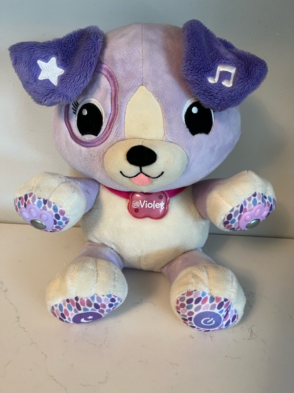 Violet Interactive Plush Puppy - Purple & Cream Cuddly Toy